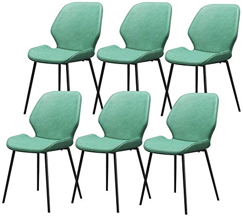 Modern Kitchen Dining Room Chairs Dining Chairs Set Of 6 PU Leather Cushion Seat Kitchen Chair With Metal Legs Non-Slip Mat Bar Chairs For Kitche