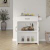 JJZXD Solid Wood American Household Mobile Hand-push Kitchen Multifunctional Sideboard Snack Food Cart Hotel Commercial