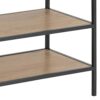 Amazon Brand - Movian Shoe Rack with 2 Shelves, Wild Oak Top and Black Metal Base, 35 x 77 x 50 cm