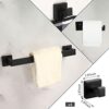 Sieral 9 Pcs Bathroom Hardware Accessories Set Matte Black Towel Bar Set Stainless Steel Bathroom Towel Rack Wall Mounted Black Towel Holder Bath