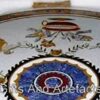 Gifts And Artefacts 36 x 36 Inches Round Shape White Marble Sofa Center Table Top Bird Pattern Inlay Work Dining Table for Home Furniture Decor