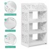 Yosoo Health Gear Shoes Rack, 4 Tier Carved Shoe Storage Stand, White Multifunction Stand shoe shelf Easy To Assemble Shoe Storage Rack Organiser