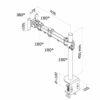 Newstar FPMA-D960 Full Motion Desk Mount (clamp) for 10-30" Monitor Screen, Height Adjustable - Black