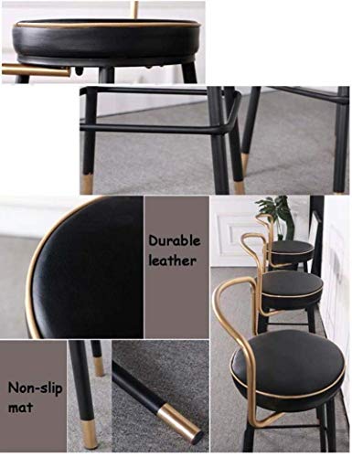 AANAN Stools,Stool Dining Bar Stool High-Modern Metal Frame with Footrest Fabric and Restk Brwon
