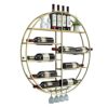 EYLINK Metal Gold Wine Bottle Holder Wall Mounted Display, Wine Racks Wall Hanging Mounted Wine Champagne Glass Goblets Stemware Rack Holder, Rou