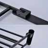 Towel Rack Bathroom Black Double-Layer Double Rod Folding,Movable Towel Rack,Towel Rail With Dual Row Towel Shelf For Bathroom,Wall-Mounted