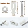 4 Pack Toilet Seat Hinges Screws, Toilet Seat Bolts Expanding Rubber Top Nuts Screws Expanding Nylon Nuts WC Blind Hole Fitting Universal Toilet