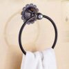 RAKUTE Antique Black Towel Ring, American Retro Towel Rack, Hand Towel Holder, Round Towel Hanger Wall Mount Bathroom Hardware Bathroom Ring