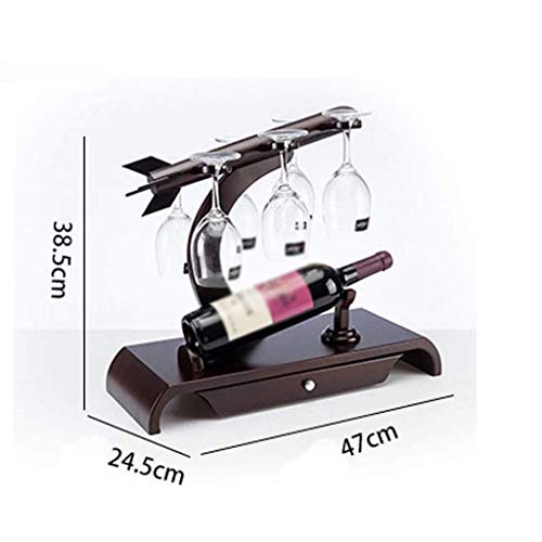CZDYUF European Creative Wine Rack, Wine Glass Rack Upside Down Wine Bottle Rack Wooden Wine Rack Home