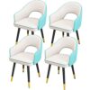 Kitchen Dining Room Furniture Chairs Dining Chairs Set Of 4,Water Proof Leather Kitchen Chairs with Carbon Steel Legs,Modern High Back Padded Sof