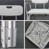 CHEWO Bath Stools,Shower Stool Bath Seat Aluminum Wheelchair with Armrests with Backrest Non-Slip, Height-Adjustable Old Disabled Speaker Speaker