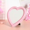 1 Piece Small Heart Shaped Makeup Mirror Tabletop Cosmetic Mirror Heart Makeup Mirror Vanity Makeup Mirror Lovely Mirror Wall Desktop Cosmetic Mi