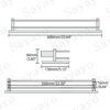 SAYAYO Tempered Glass Shelf Bathroom Shelf with Rail Wall Mounted 24 Inches, SUS304 Stainless Steel Brushed Finished, EGC1000-60-LS