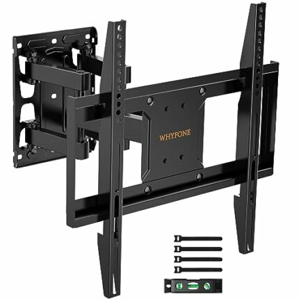 TV Wall Bracket Swivel WHYFONE Adjustable Full Motion TV Bracket Tilt and Extend Double Articulating Arm TV Wall Mount for 26-65 Inch Flat & Curv