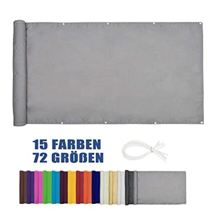 ZHhan Privacy Screen for Backyard Deck Patio Balcony Fence Porch Sun Shade PVC UV Protection Sun Wind 8 Days Delivered 2 Colors 5 Sizes 420D（Grey