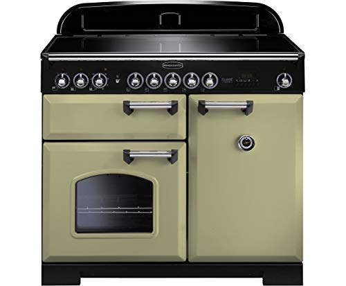 Rangemaster Classic Deluxe CDL100EIOG/C 100cm Electric Range Cooker with Induction Hob - Olive Green