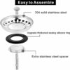 AONAT 2 Pack Kitchen Sink Plug Strainer,Stainless Steel Kitchen Sink Plug Strainer, Sink Strainer Plug for Food/Hair Catcher,UK Sinks Hole Diamet