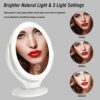 Aesfee LED Lighted Makeup Vanity Mirror Rechargeable, 1x / 7x Magnification Double Sided Magnifying Mirror with Dimmable Touch Screen, Portable I