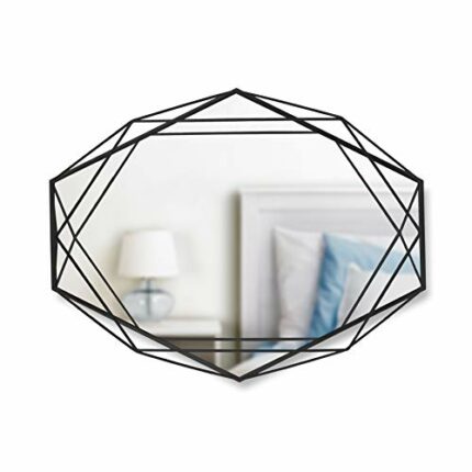 UMBRA Prisma Mirror. Prisma wall mirror on black metal structure. Dimensions 56.5x42.5x8.3 cm
