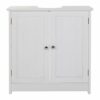 Premier Housewares White Pedestal Sink Under Sink Unit Kitchen Sink Bathroom Under Sink Cabinet Under Basin Storage Undersink Cabinets h60xw60xd3