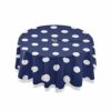 xigua Polka Dot Round Tablecloth with Zipper Umbrella Hole, Waterproof Spillproof Polyester Fabric Table Cover for Outdoor Patio Garden Dining Pa