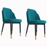 dining chair Kitchen Dining Room Furniture Chairs Dining Chair Set Of 2 with Metal Legs Velvet Seat And Backrests For Lounge Kitchen Bedroom Livi