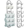 mDesign Set of 2 Wall Mounted Towel Storage Rack – Perfect Hanging Caddy for The Bathroom or Bedroom – Modern Hanging Hooks for Bathroom Storage