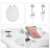 WOLTU Premium Soft Close Quick Release Toilet Seat with Dual Fixing Fittings,White