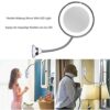 Bozaap Makeup Mirror with Suction Cup,360 Degree Swivel Flexible Gooseneck 10X Magnifying Mirror with LED Light,Vanity Mirror for Bathroom Dressi