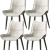 dining chair Office Reception Chairs Business Dining Chairs Set Dining Chairs Set of 4, Kitchen Chairs with PU Cushion Seat Back, Mid Century Liv
