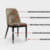 dining chair Kitchen Dining Room Furniture Chairs Faux Matte PU Leather Dining Chairs Set Of 2 Kitchen Living Room Accent Chairs with Upholstered