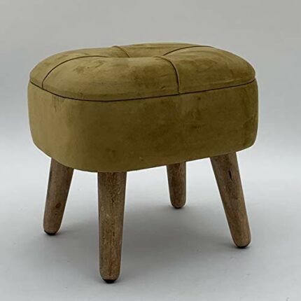 M S L Yellow Velvet Stool with Lift off Lid, 1942