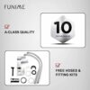 Funime Basin Taps Mixers with Pop-up Waste Slotted Waterfall Bathroom Sink Mixer Tap Square Modern Cloakroom Faucet Monobloc G1/2 Hoses Single Ho