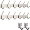 smartpeas Wall Coat Rack Rustproof Stainless Steel - Dimension 43x8x3.8 cm - Holds Up to 30Kg - Simple Brushed Finish - No Sharp Edges 6 Fixed Co