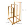 Relaxdays Free-Standing Bamboo Towel Holder, With 3 Rails, 82 x 40 x 24.5 cm, Natural Brown