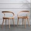 LXXSH Outdoor Garden Casual Office Dining Chairs Design Wooden Rattan Armrest Dining Chairs Comfortable Balcony Furniture (Color : black-Soul Eat