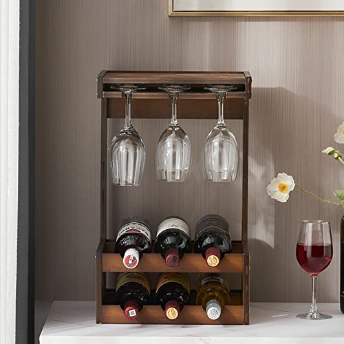 Wooden Wall Mounted Wine Rack,Wall Wine Rack,Wine Bottle Stemware Glass Rack Wall Mounted,Wine Racks,Glass Rack,Hanging Wine Bottle Shelf Organiz