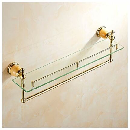 Glass Shelf Wall-mounted Bathroom Shower Room Towel Rack Convenient and Practical Single-layer Kitchen Storage Rack
