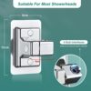 Adjustable Shower Head Holder Replacement, Self-Adhesive Shower Holder Bracket, Wall Mount Handheld Shower Head Holder, Bathroom ABS Shower Brack