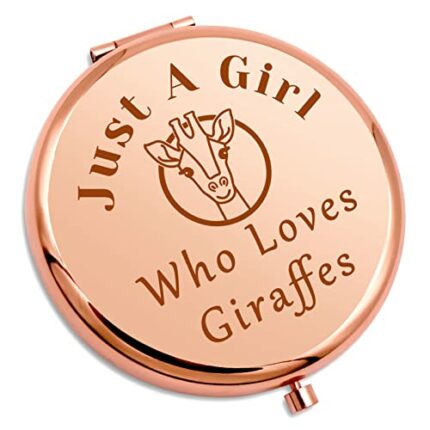 Animal Lover Gift Giraffes Lover Gift for Girl Funny Personal Mirror Giraffe Gift for Women Daughter Sister Friend Breeder Compact Makeup Mirror