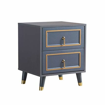 N/A Simple And Bedside Table Nordic Creative Locker, Metal Side Cabinet Bedroom Cabinet with Double Drawer Design