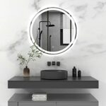 Cloud Mountain 32-Inch Round Wall-Mounted Bathroom Mirror