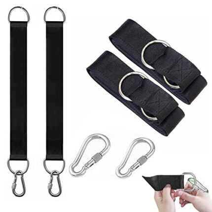 acdokuk 2 Pcs 250 mm Swing Hanging Straps Kit, with 2 Pcs 50 mm Carabiner, Adjustable Hammock Straps, Hammock Straps Holds Up to 200KG, Tree Swin
