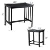 DINGZZ 3 Pieces Counter Height Dining Table And 2 Backless Stools Kitchen Bar Furniture