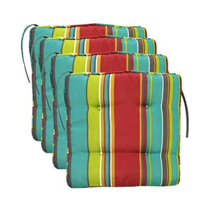 Newin Star Seat Pads for Dining Chairs,40x40cm Kitchen Chair Cushions with Tie, Set of 4 Soft and Comfortable Seat Cushion for Garden Chair