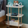 UXZDX Home Three-layer Removable Dining Trolley Home Kitchen Storage Shelf Multi-function Utility Metal Cart (Color : Argento, Size : 1pcs)