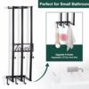 Bathroom Towel Rack Wall Mounted HarmonySpace with 6 Hooks, 3 Bar Wall Towel Rack for Rolled Towels, Towel Organizer Suitable for Small Space Sho