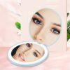Minidiva LED Lighted Makeup Mirror, 1x/10x Magnification Compact Mirror, Portable Rechargeable for Purses and Travel (Black)