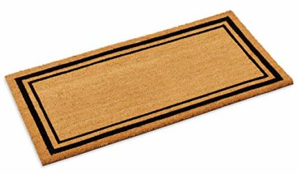 Kempf New Coco Coir Doormat, Black Double Picture Frame Border with Heavy Vinyl Backing, in Various Sizes. (22" x 36")