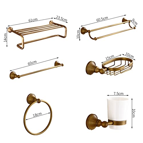 HIGOH Towel Racks, Towel Rail for Bathroom,Antique Brass Towel Bar Wall Mounted Bathroom Accessory Towel Holder Rod Hand Towel Holder/Double Rod/